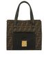 Fendi Zucca Print Leather Pocket Tote, front view